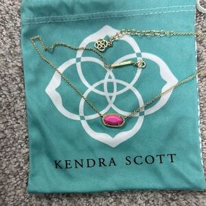 Kendra Scott Gold Necklace with Pink Pendant